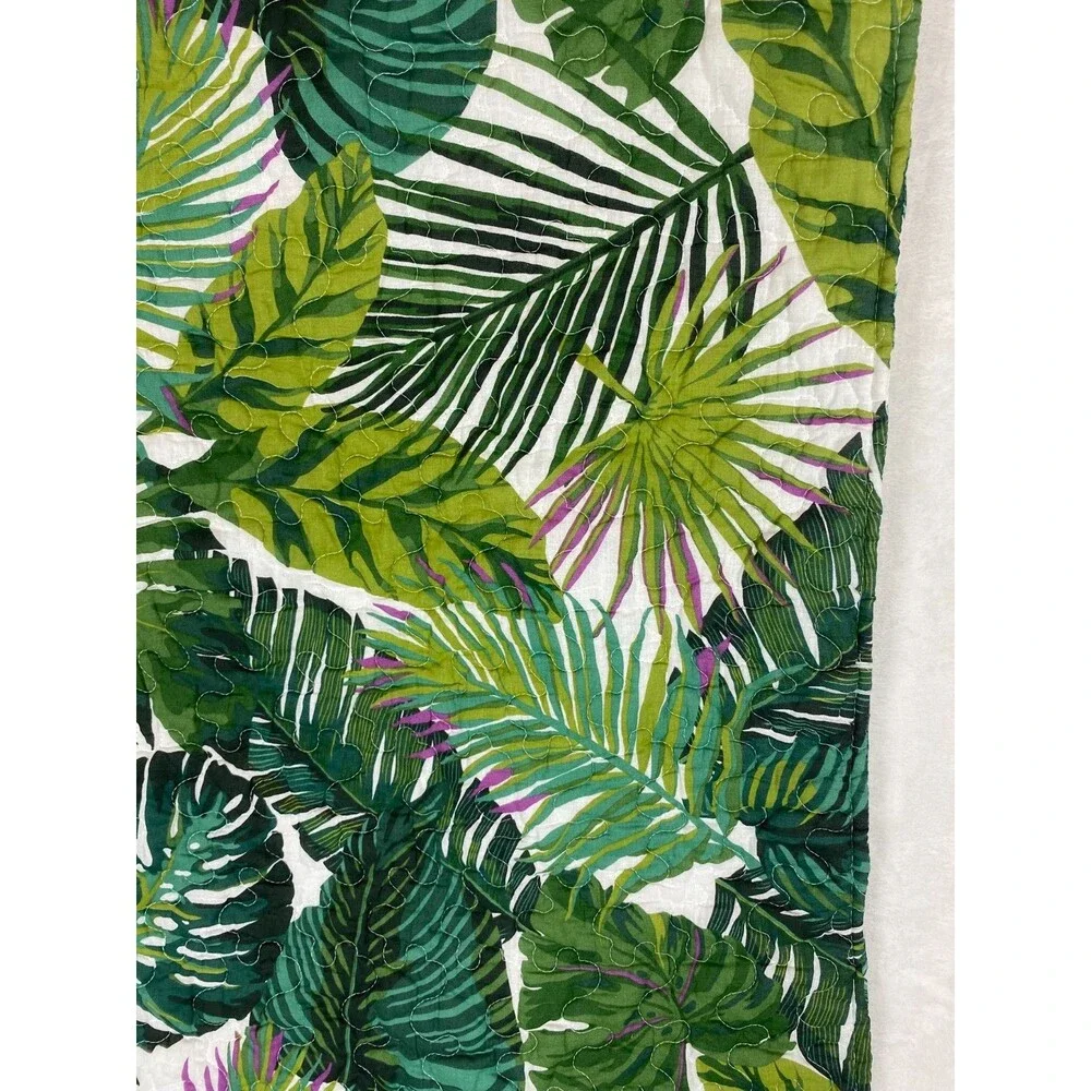 Modern Southern Home Set of 2 King Tropical Quilted Cotton Pillow Shams 19